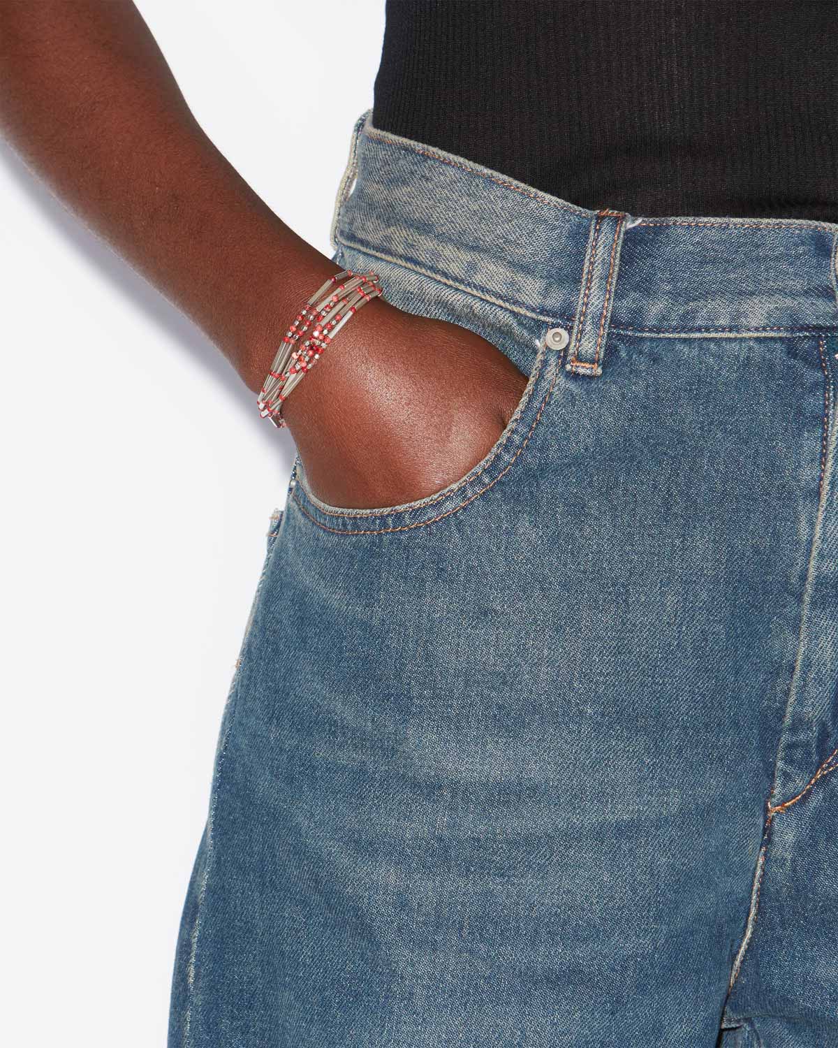 Bracelet olathe en laiton et pierres  - Rouge-argenté - Woman - 2