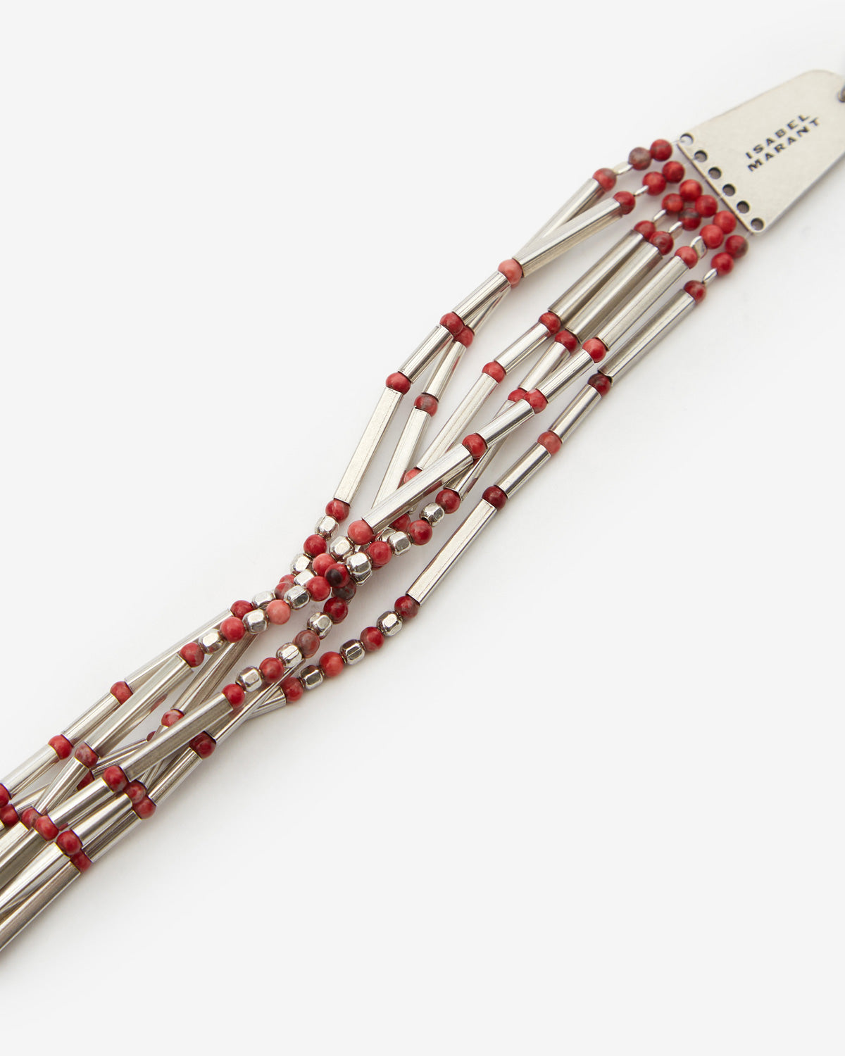 Bracelet olathe en laiton et pierres  - Rouge-argenté - Woman - 3