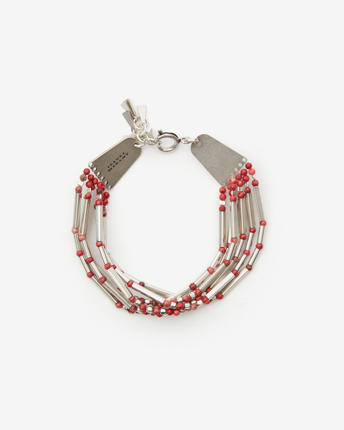 Bracelet olathe en laiton et pierres  - Rouge-argenté - Woman - 1