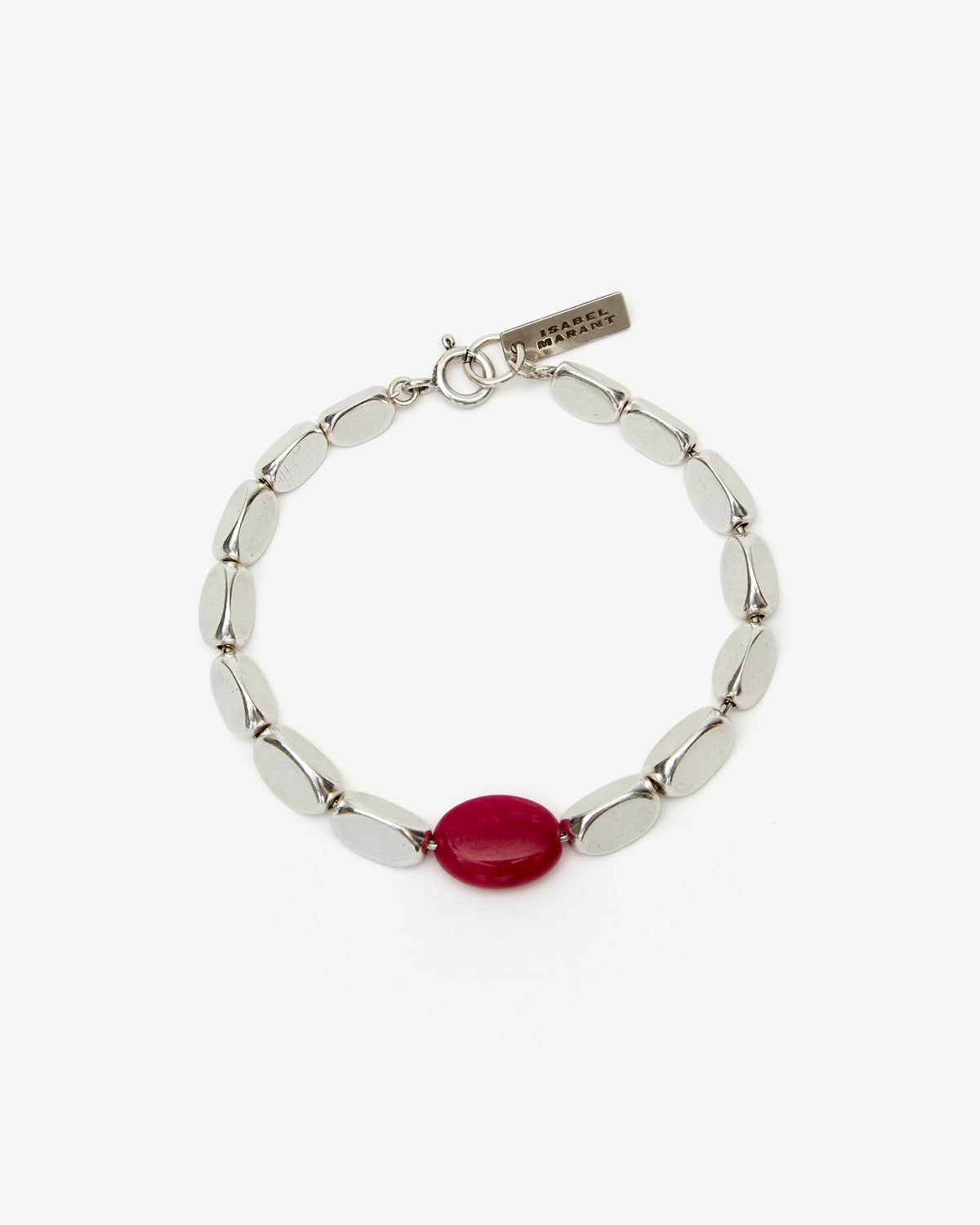 Pulsera leotie de cuentas metálicas - Fuchsia and silver - Woman - 1