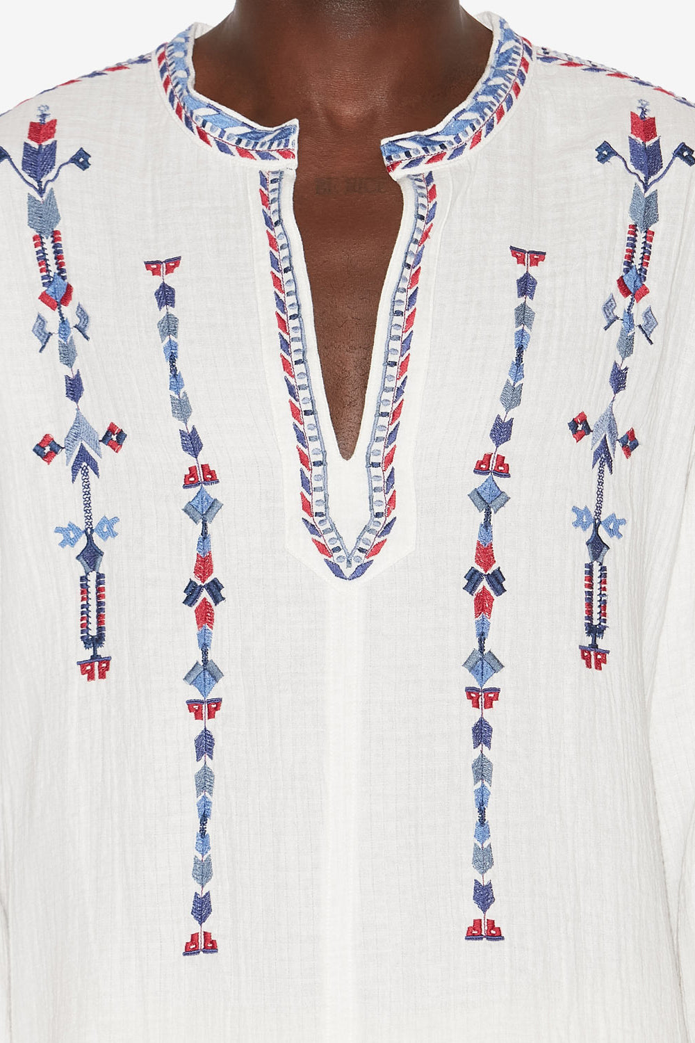 Blusa zakaria de algodón bordado - Crudo - Man - 3