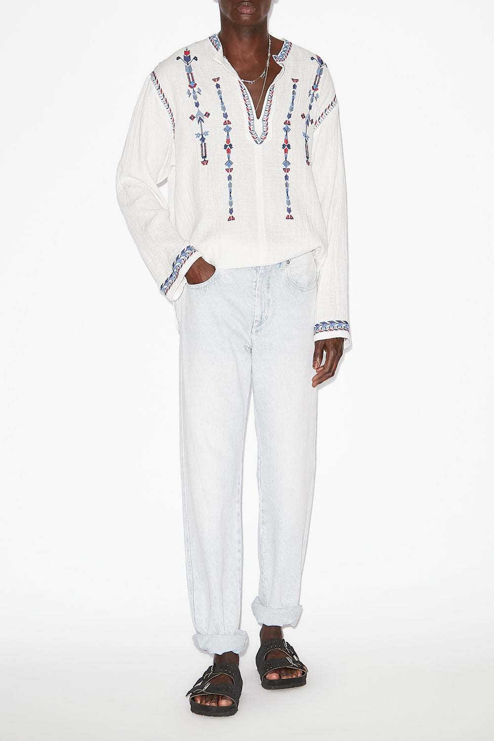 Blusa zakaria de algodón bordado - Crudo - Man - 2