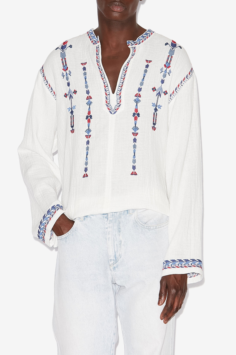 Blusa zakaria de algodón bordado - Crudo - Man - 4