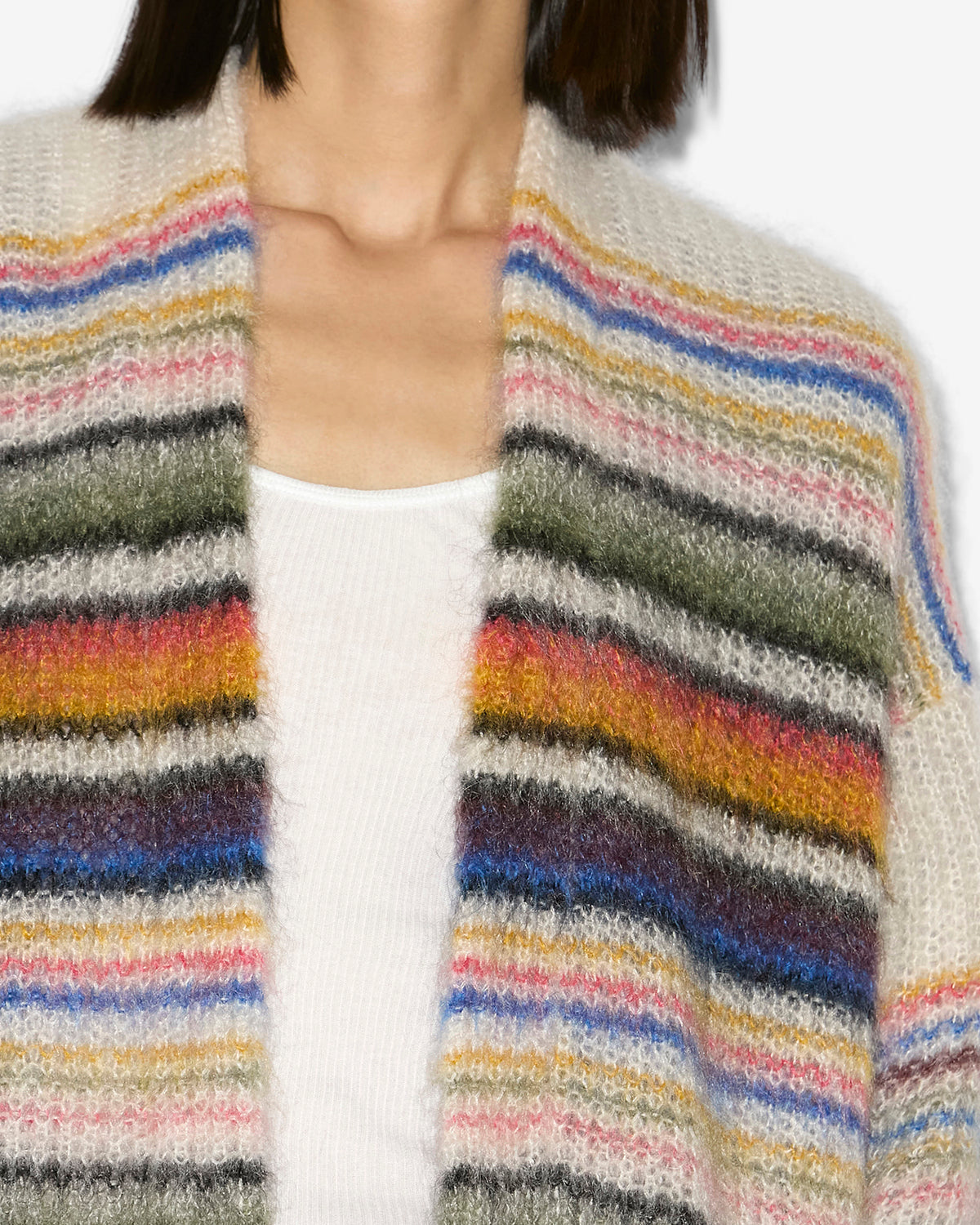 Cardigan rayé dana en mohair côtelé et brossé - Multicolor - Woman - 2