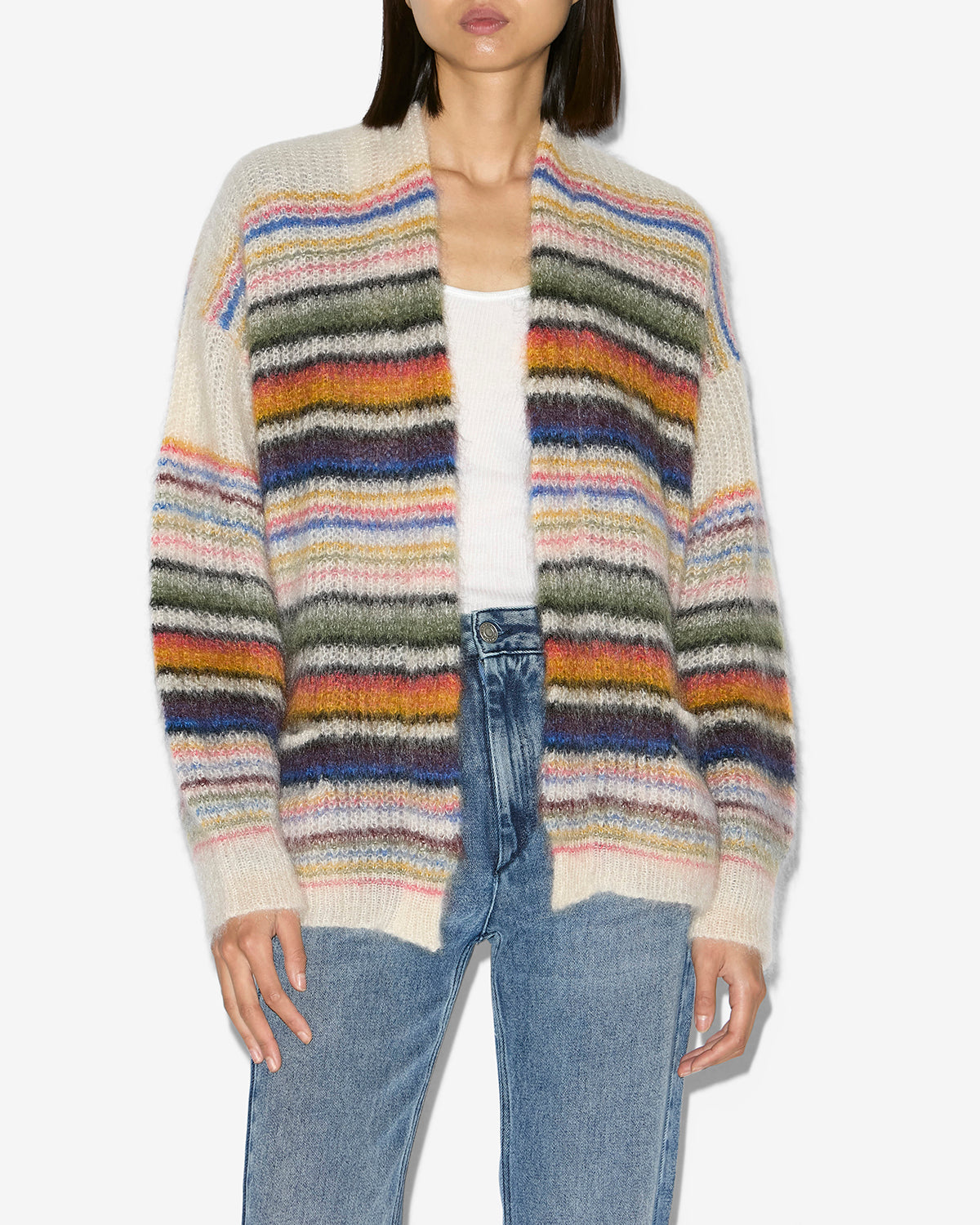 Cardigan rayé dana en mohair côtelé et brossé - Multicolor - Woman - 3