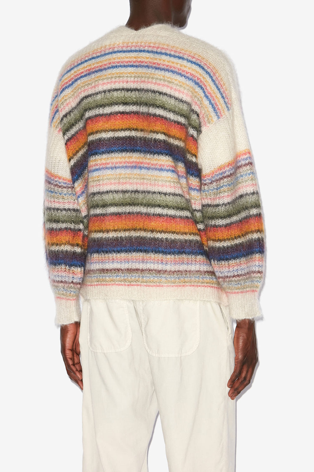 다나 브러싱 마감 골지 모헤어 스트라이프 가디건 - 여러 가지 빛깔의 - Man - 5