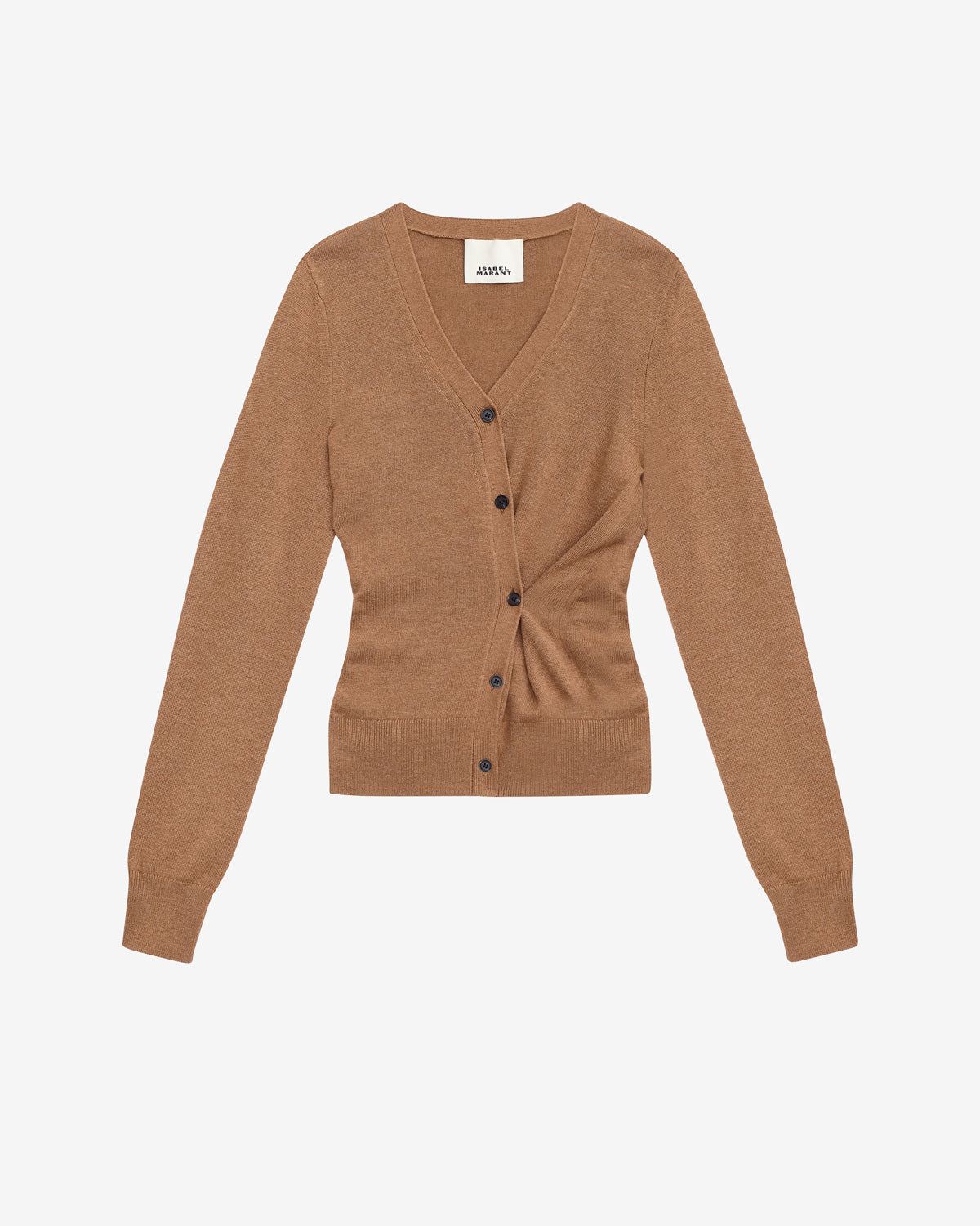 Cardigan carline in maglia intrecciata - Camel - Woman - 5