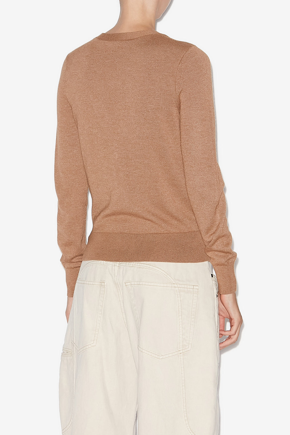 Cardigan carline in maglia intrecciata - Camel - Woman - 5