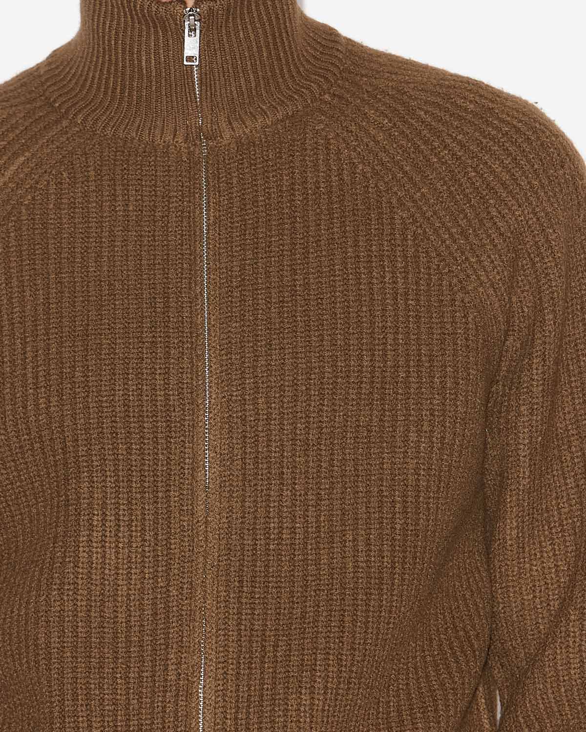 Rufus zip-up merinos wool cardigan - Bronze - Man - 2
