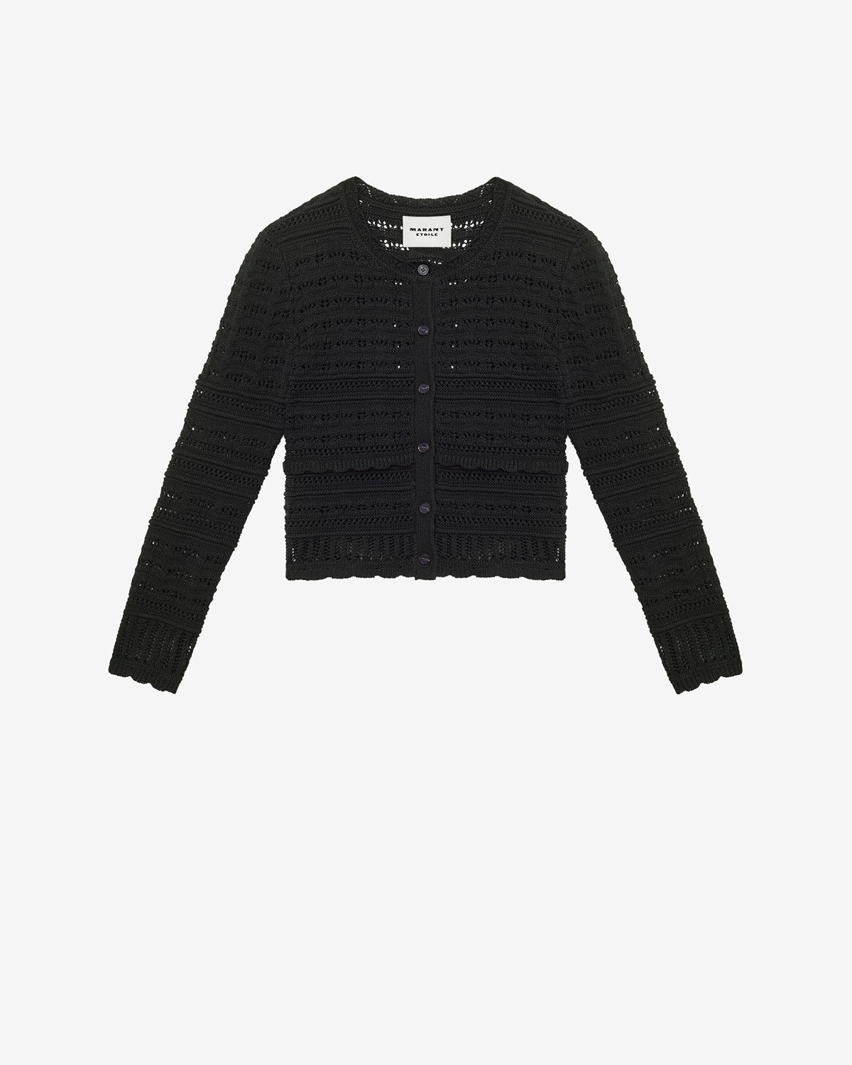 Ajaline short openwork knit cardigan - Black - Woman - 5