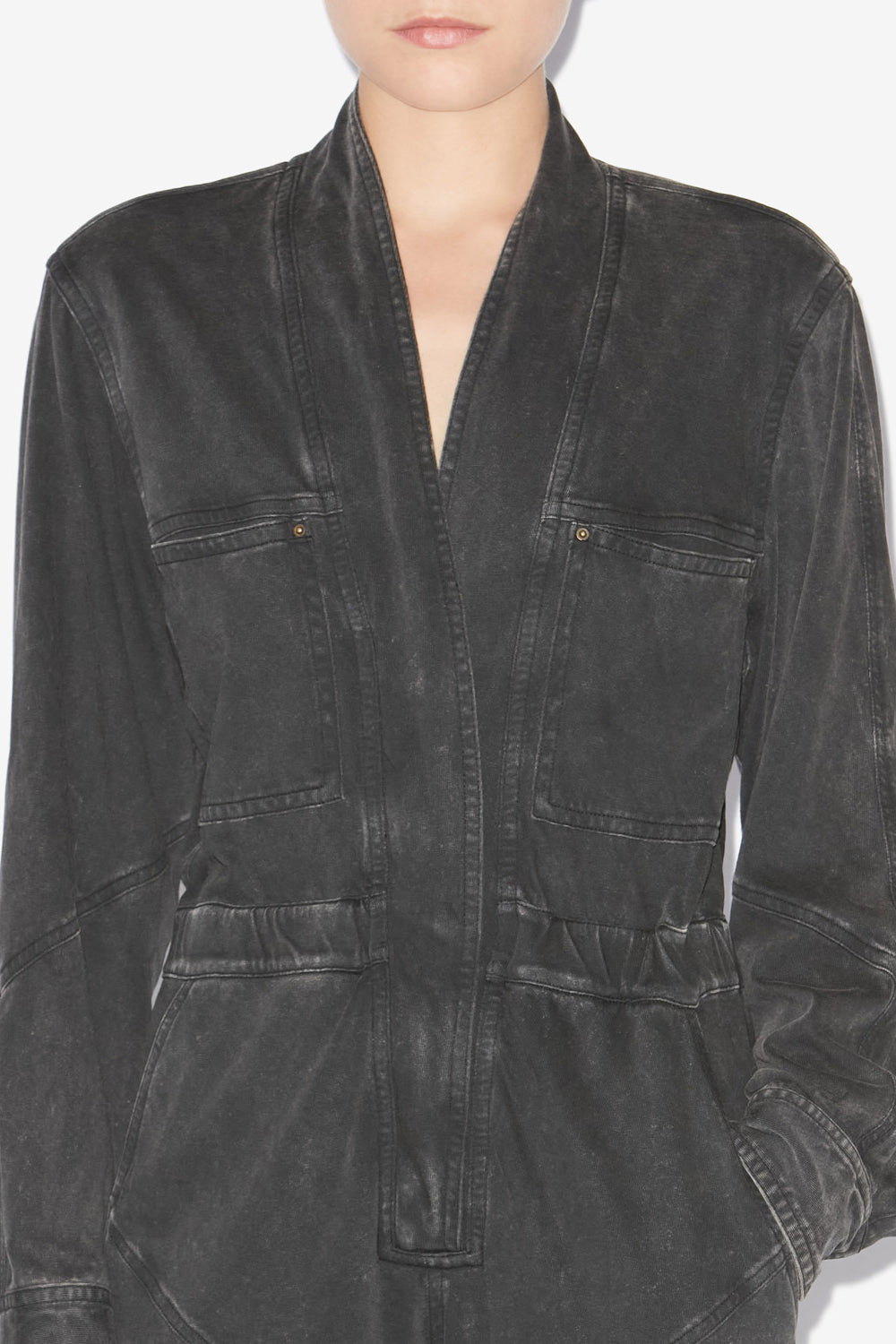 Remady faded jersey jumpsuit - Black - Woman - 3