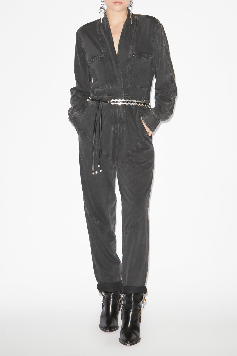 Remady faded jersey jumpsuit - Black - Woman - 2