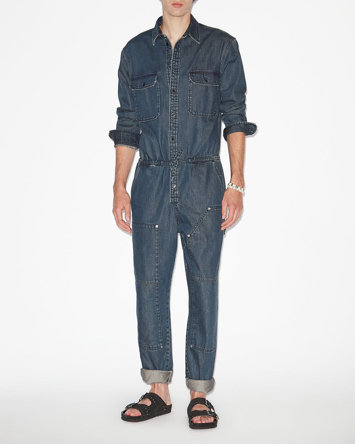 Tuta otilie in denim leggero - Blu - Man - 1