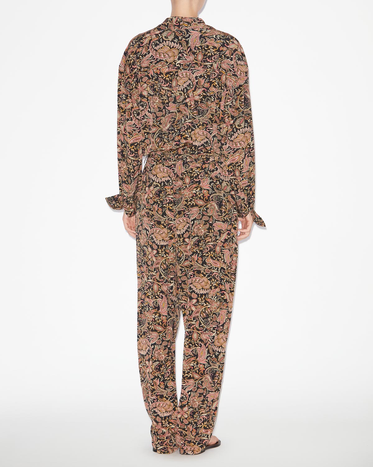 Combinaison fluide ziya imprimée - Noir-ocre - Woman - 3