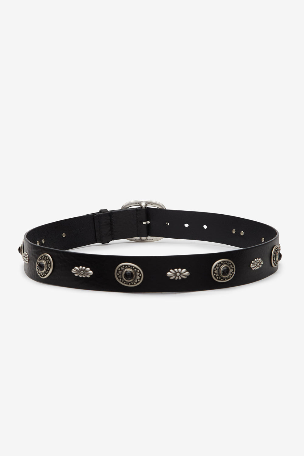 Ceinture western studs en cuir ornementé - Noir - Man - 2