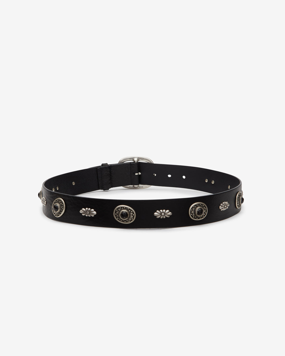 Ceinture western studs en cuir ornementé - Noir - Man - 2
