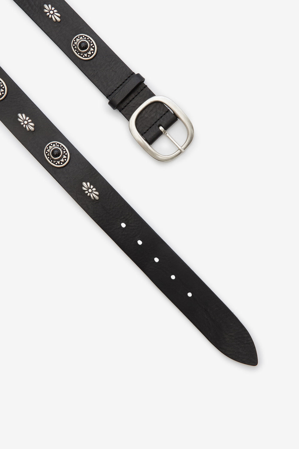 Ceinture western studs en cuir ornementé - Noir - Man - 3