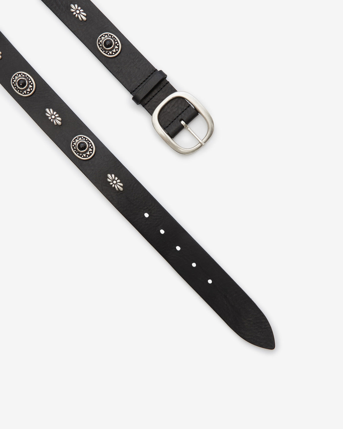 Ceinture western studs en cuir ornementé - Noir - Man - 3