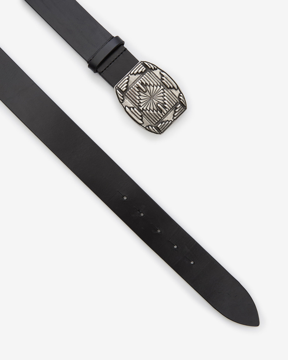 Square buckle belt Man Black 1