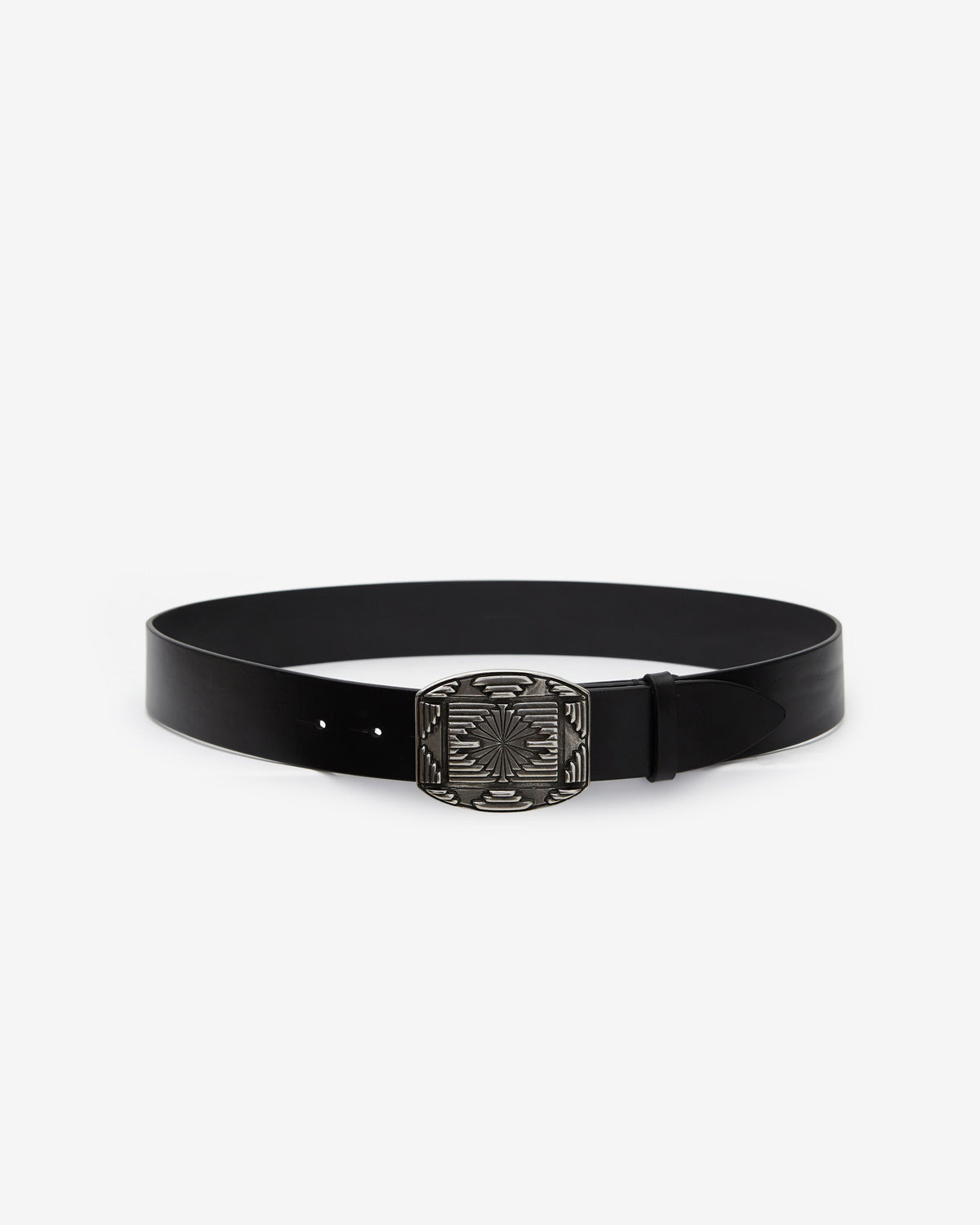 Square buckle belt Man Black 1