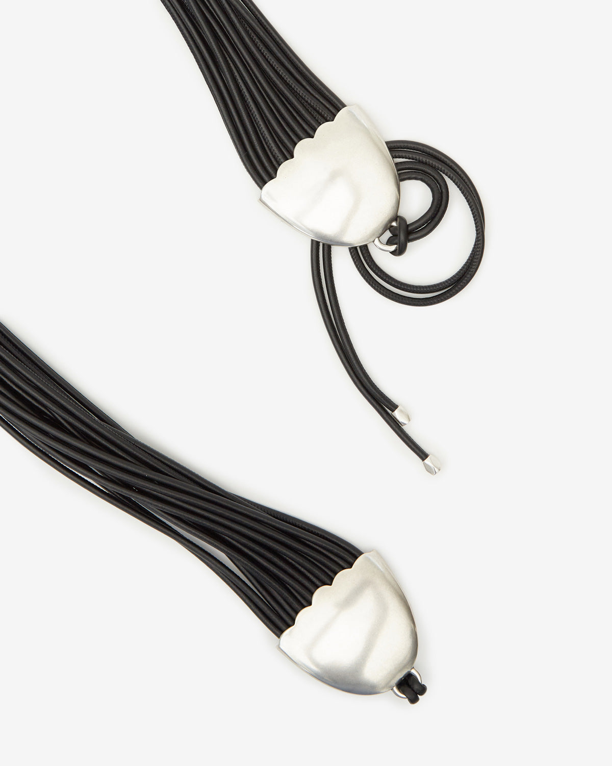 Cinturón para anudar en piel de cordero - Black and silver - Woman - 3