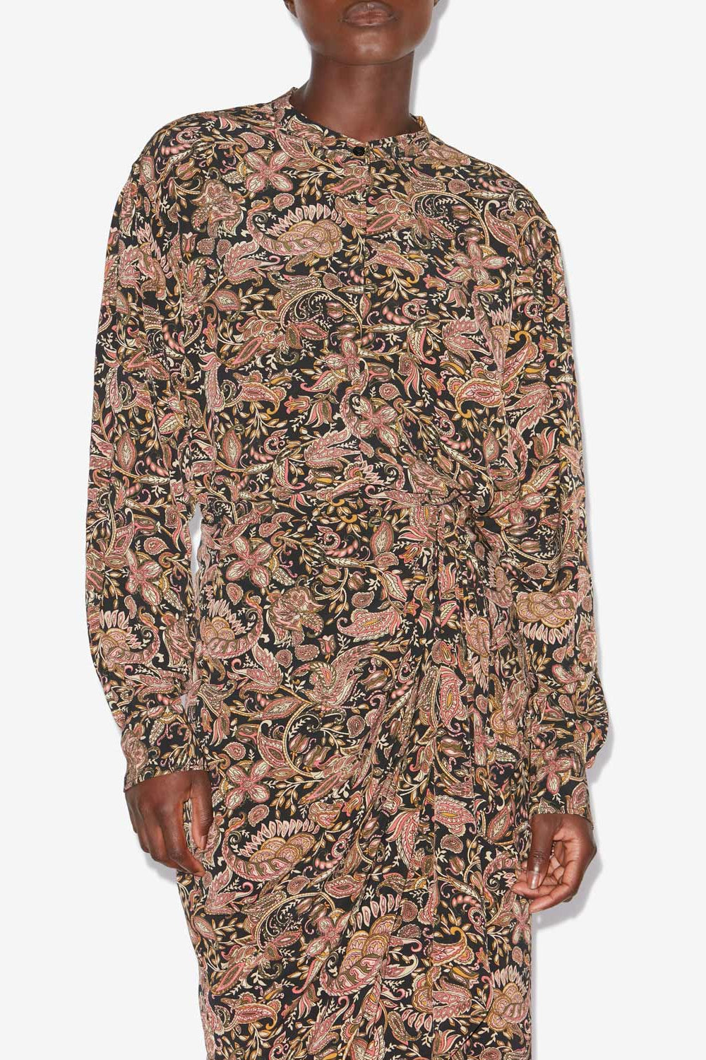 Catchell flowing printed shirt - Black-ochre - Woman - 4