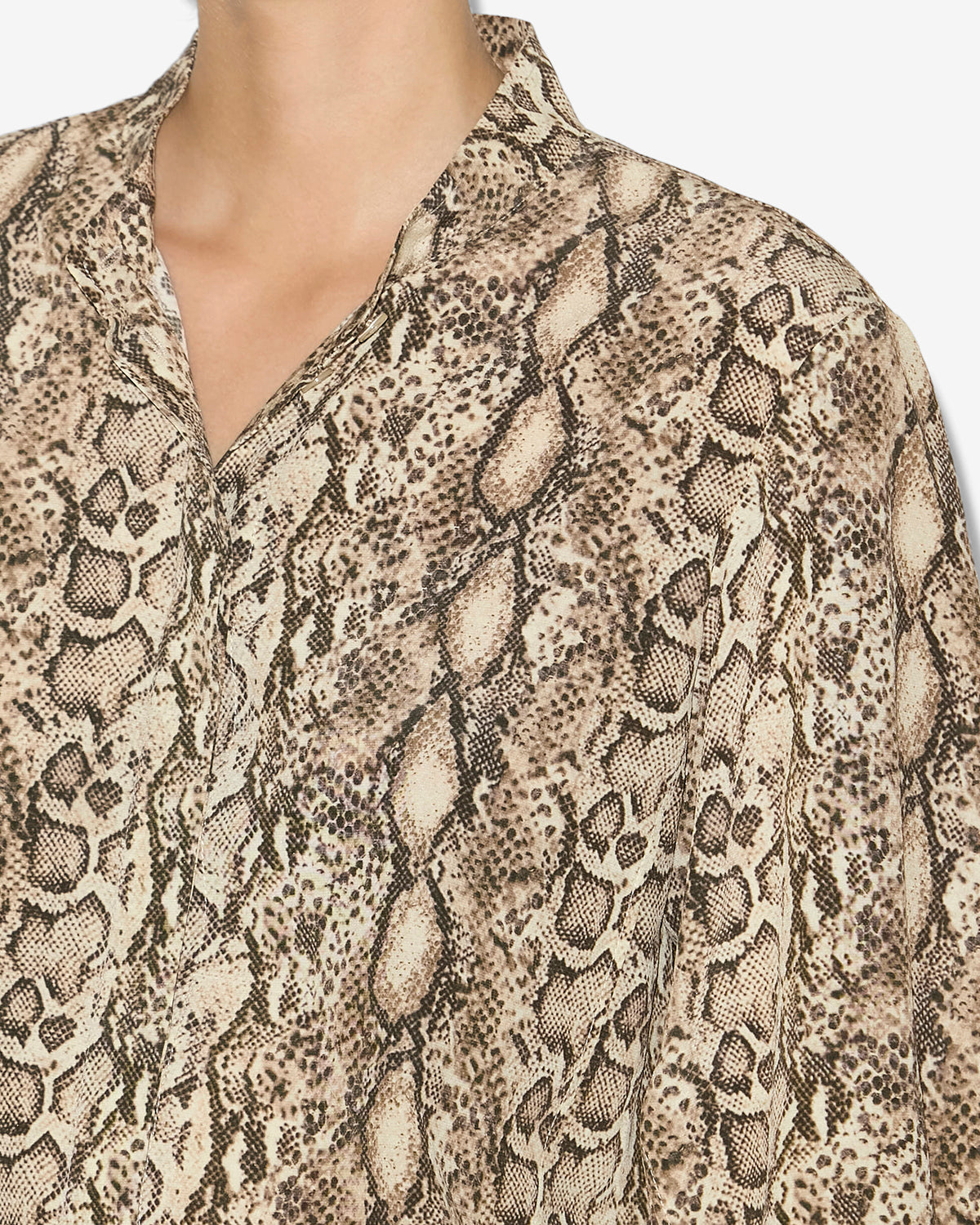 Camisa de seda con estampado de serpiente ilda - Natural - Woman - 2