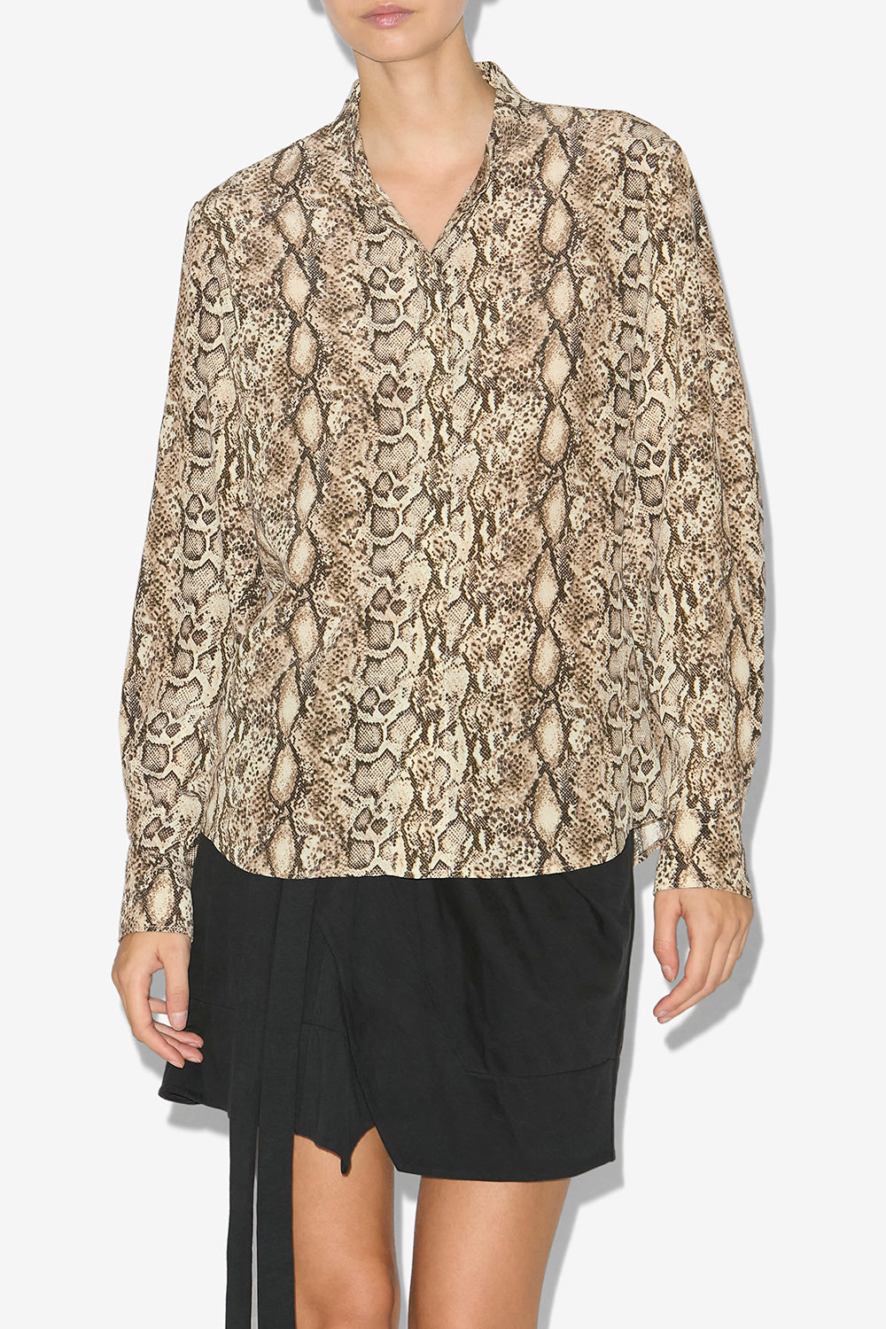 일다 파이톤 프린트 실크 셔츠 - 자연스러운 - Woman - 4