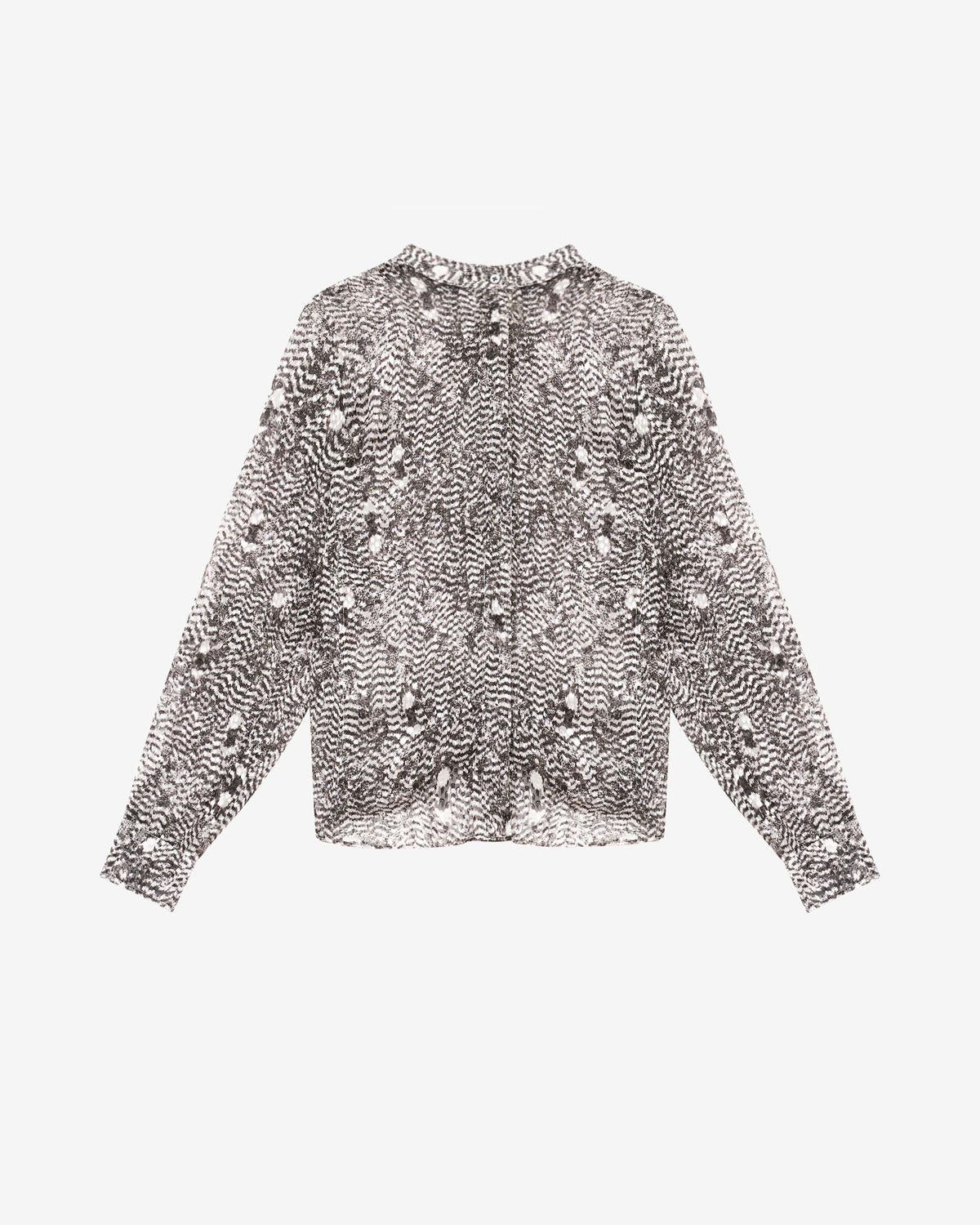 Ilda burnout velvet shirt - Black and ecru - Woman - 5