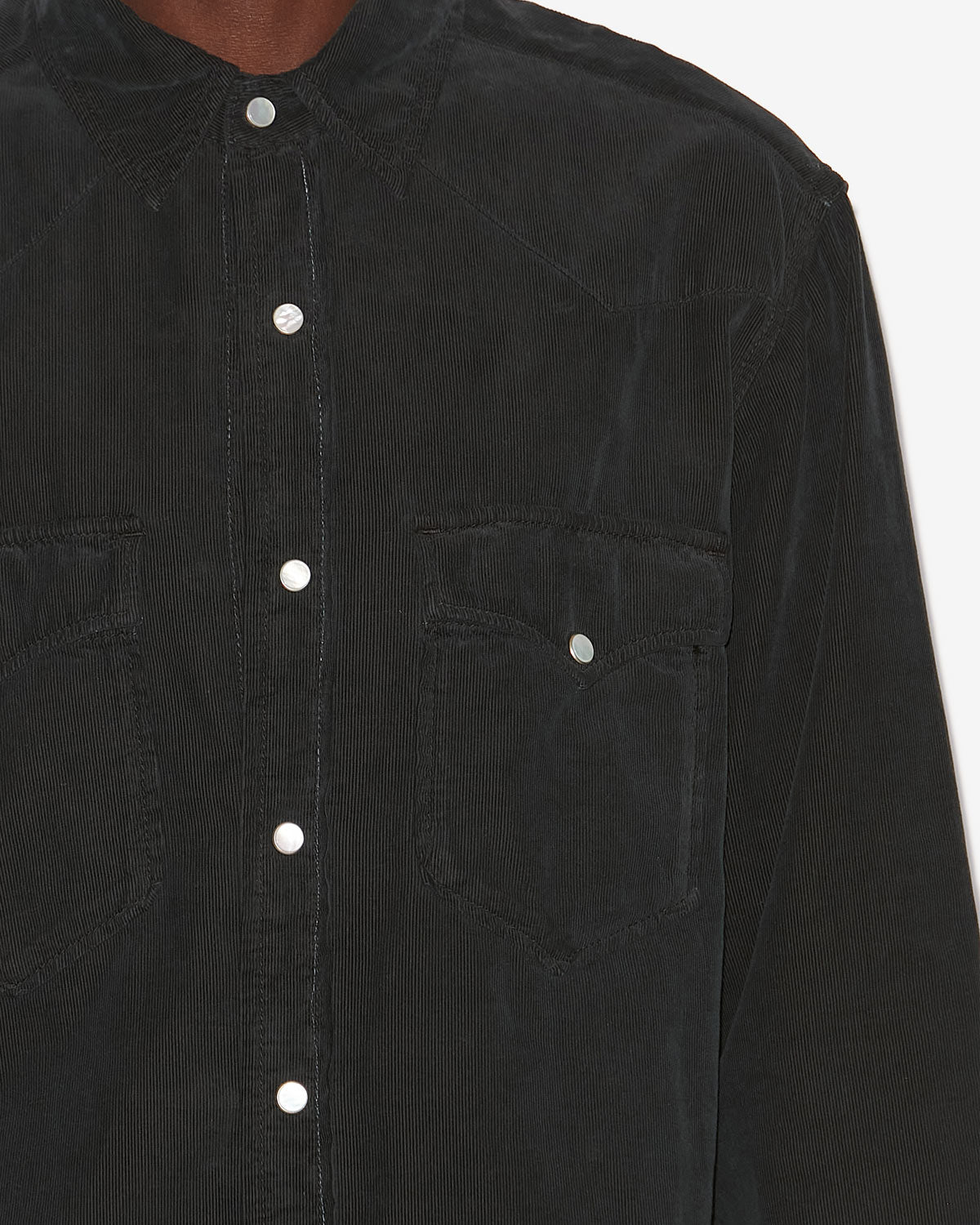Vasco corduroy shirt - Black - Man - 2