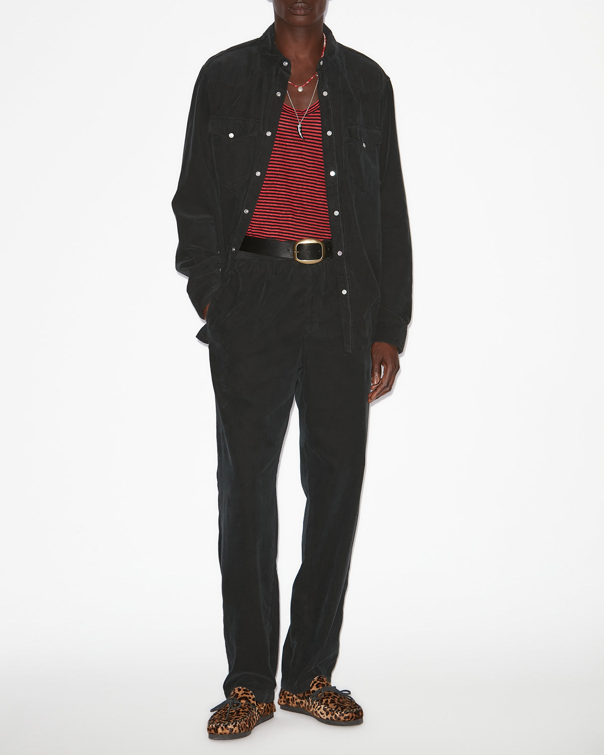 Vasco corduroy shirt - Black - Man - 1