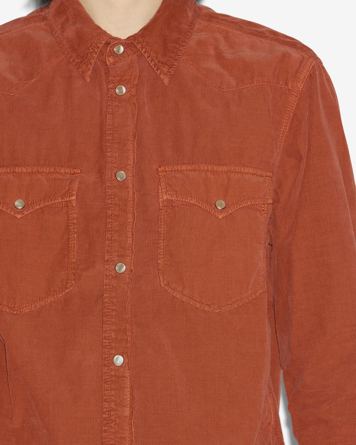 Camisa western vasco de pana - Naranja - Man - 2