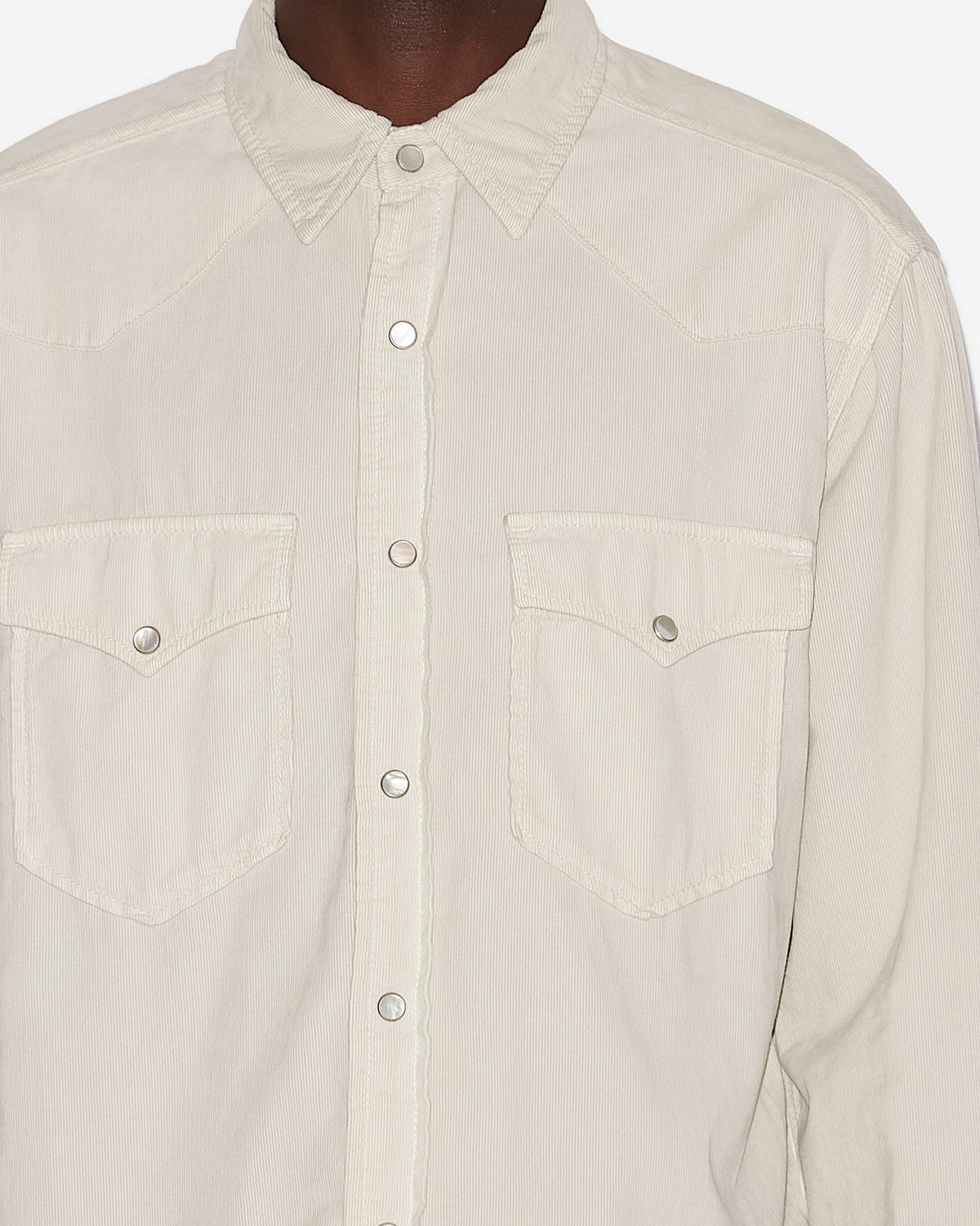 Vasco corduroy shirt - Ecru - Man - 2