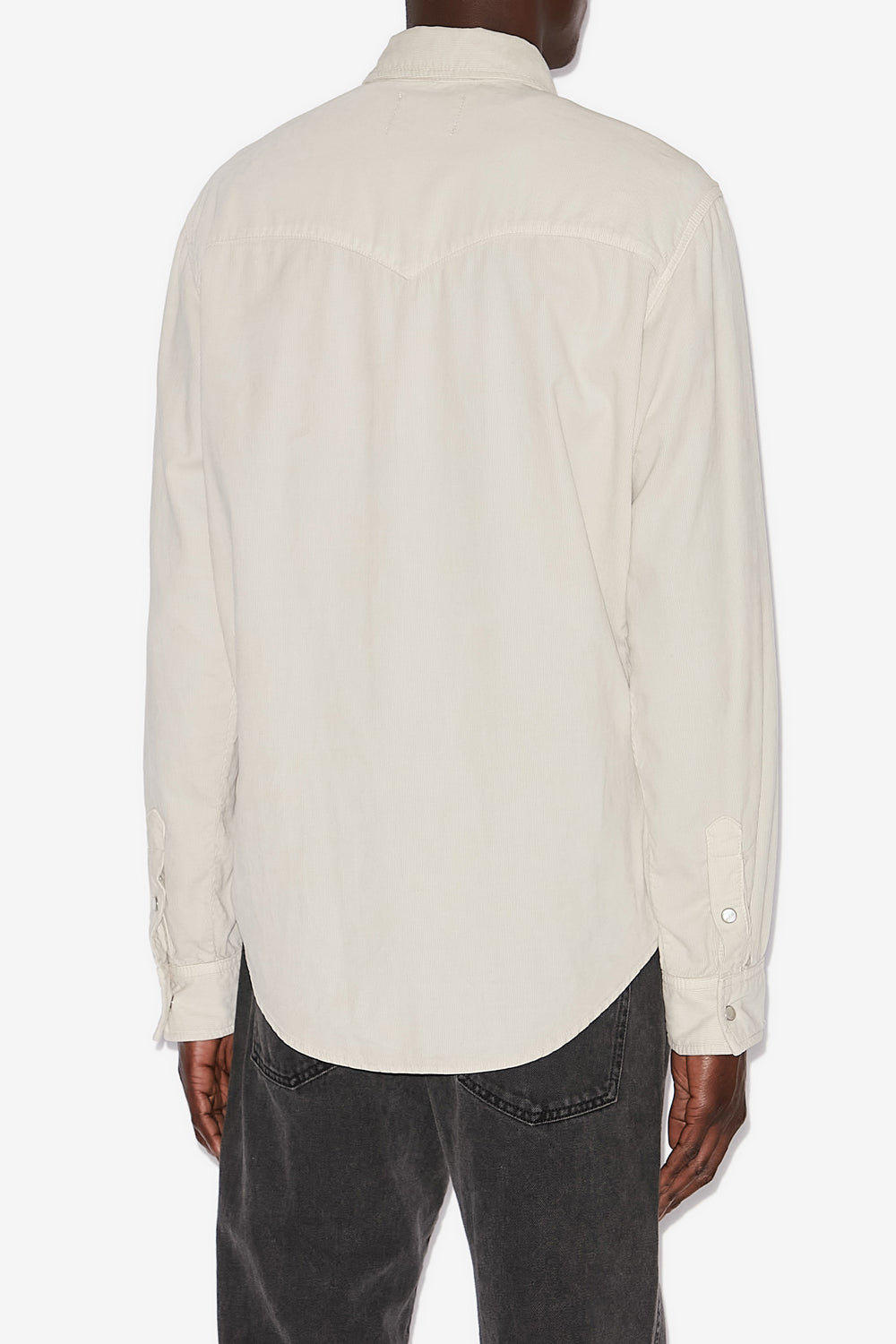 Chemise vasco en velours côtelé - Écru - Man - 5