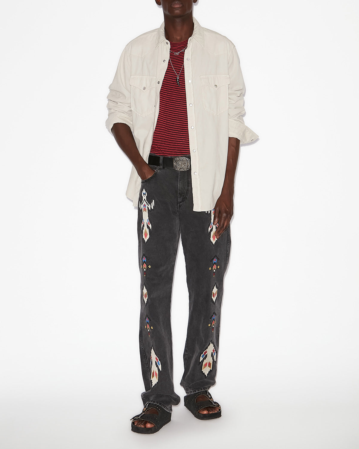 Vasco corduroy shirt - Ecru - Man - 1