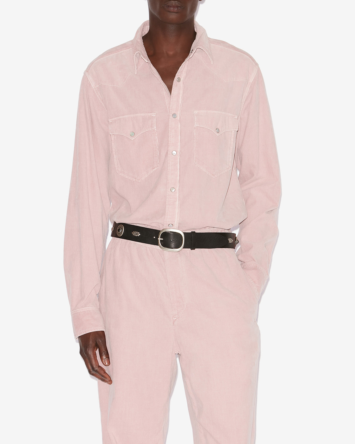 Camicia vasco in velluto a coste - Soft pink - Man - 3