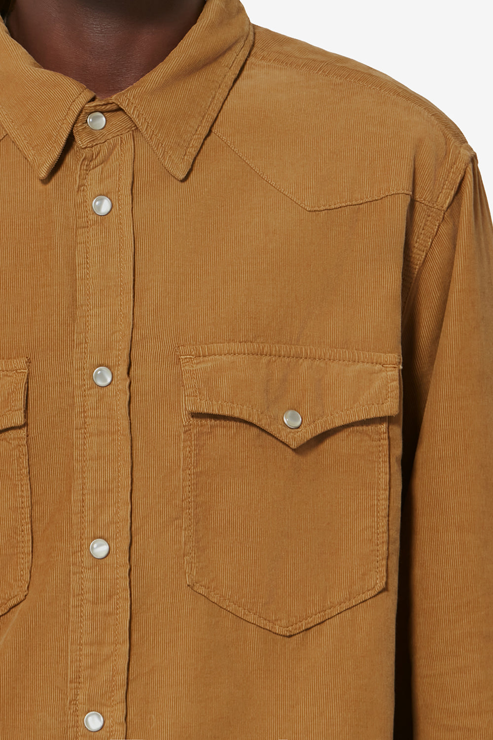 Camicia western in velluto a coste vasco - Light bronze - Man - 3