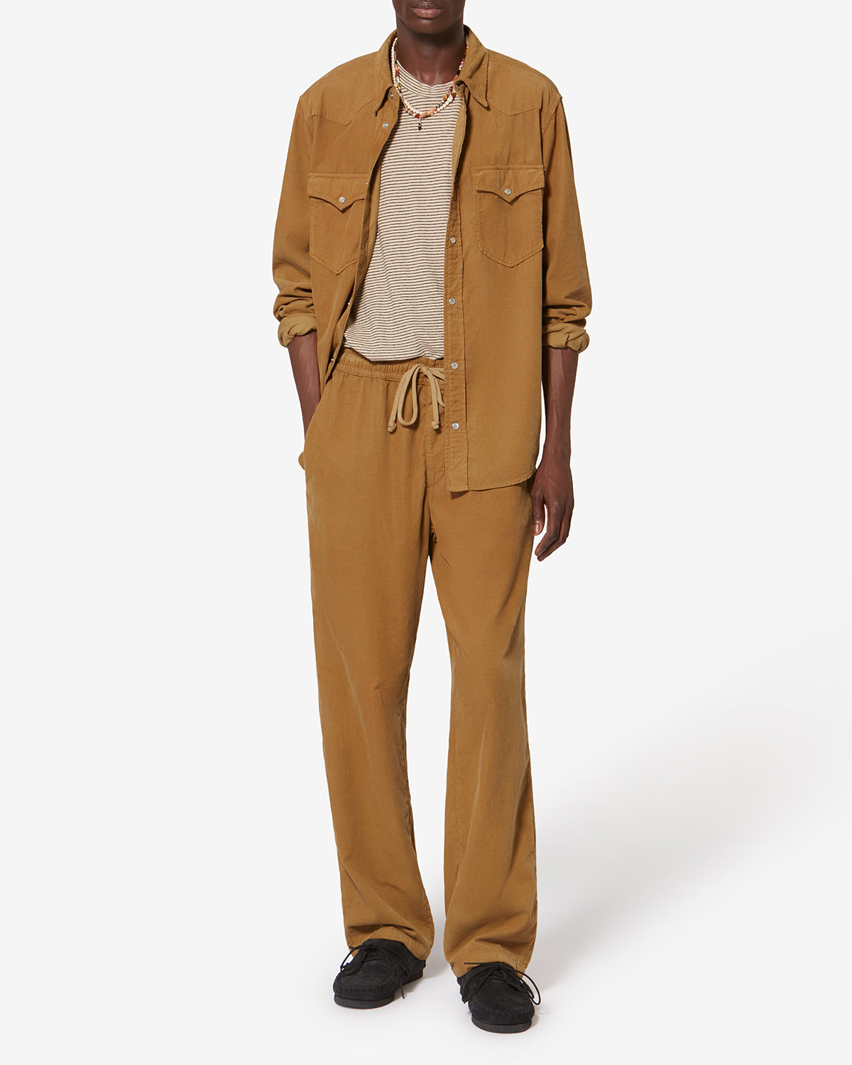 Camisa western de pana vasco - Light bronze - Man - 1