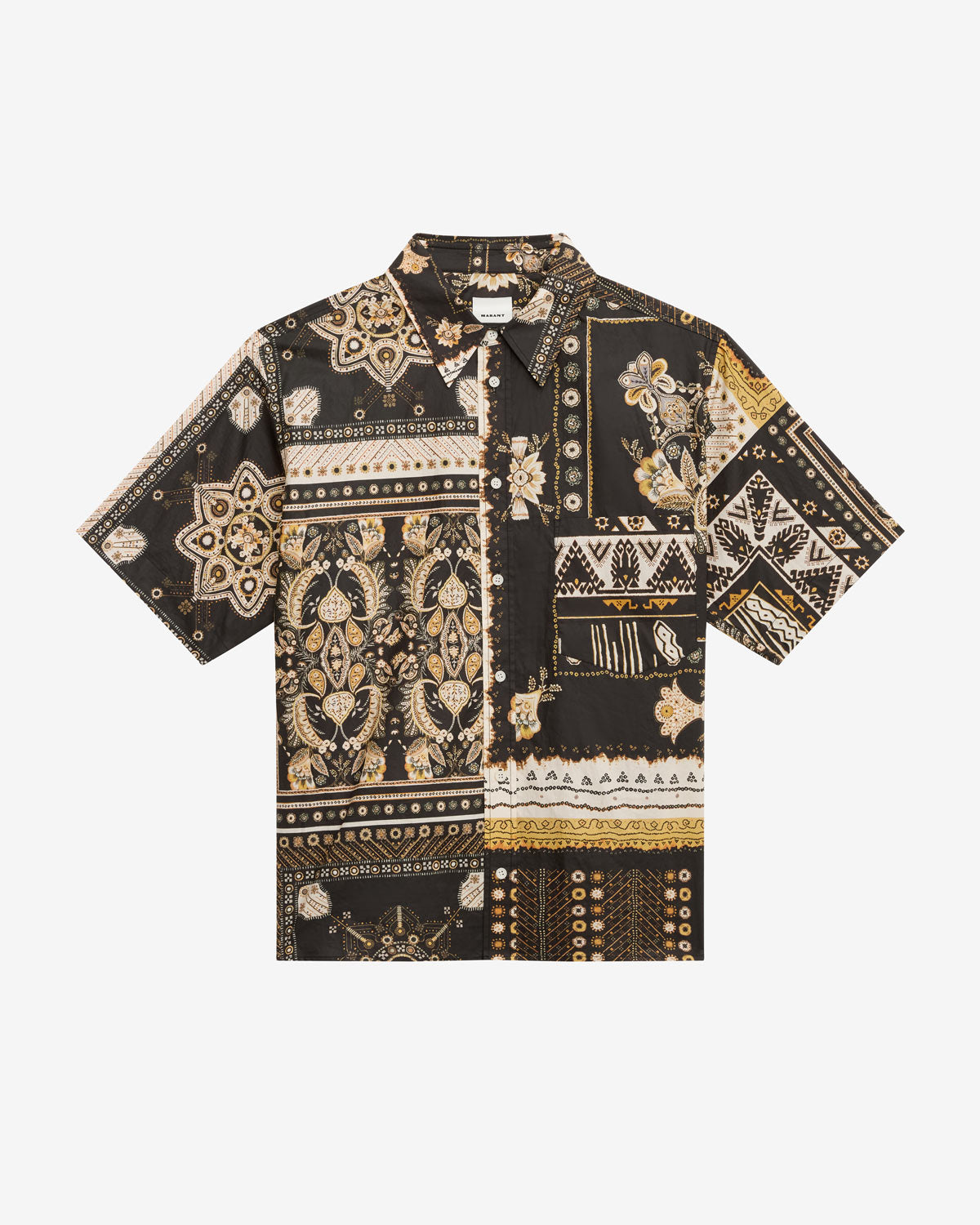 Garlonn printed short-sleeve shirt - Black-ochre - Man - 5