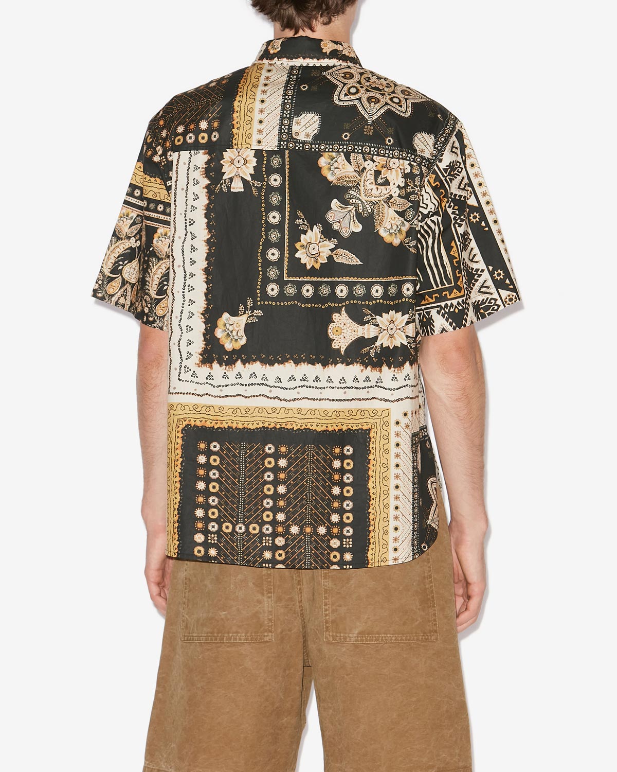 Garlonn printed short-sleeve shirt - Black-ochre - Man - 4