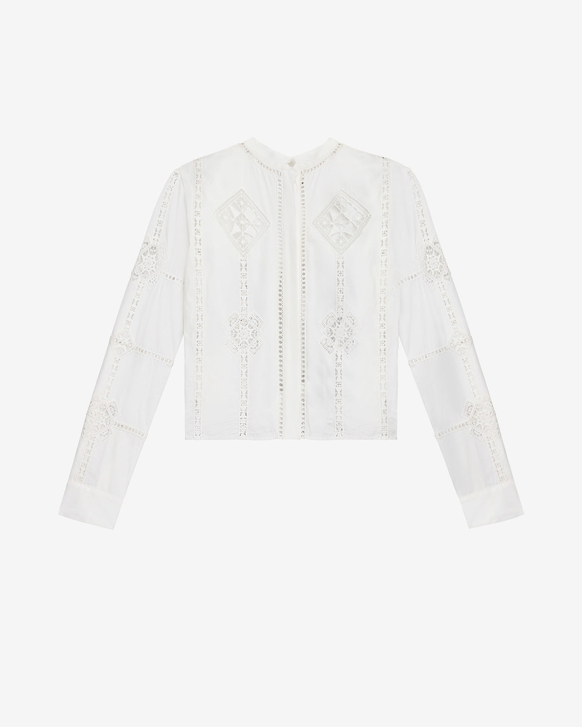 Chemise courte serena en popeline ajourée - Blanc - Woman - 5