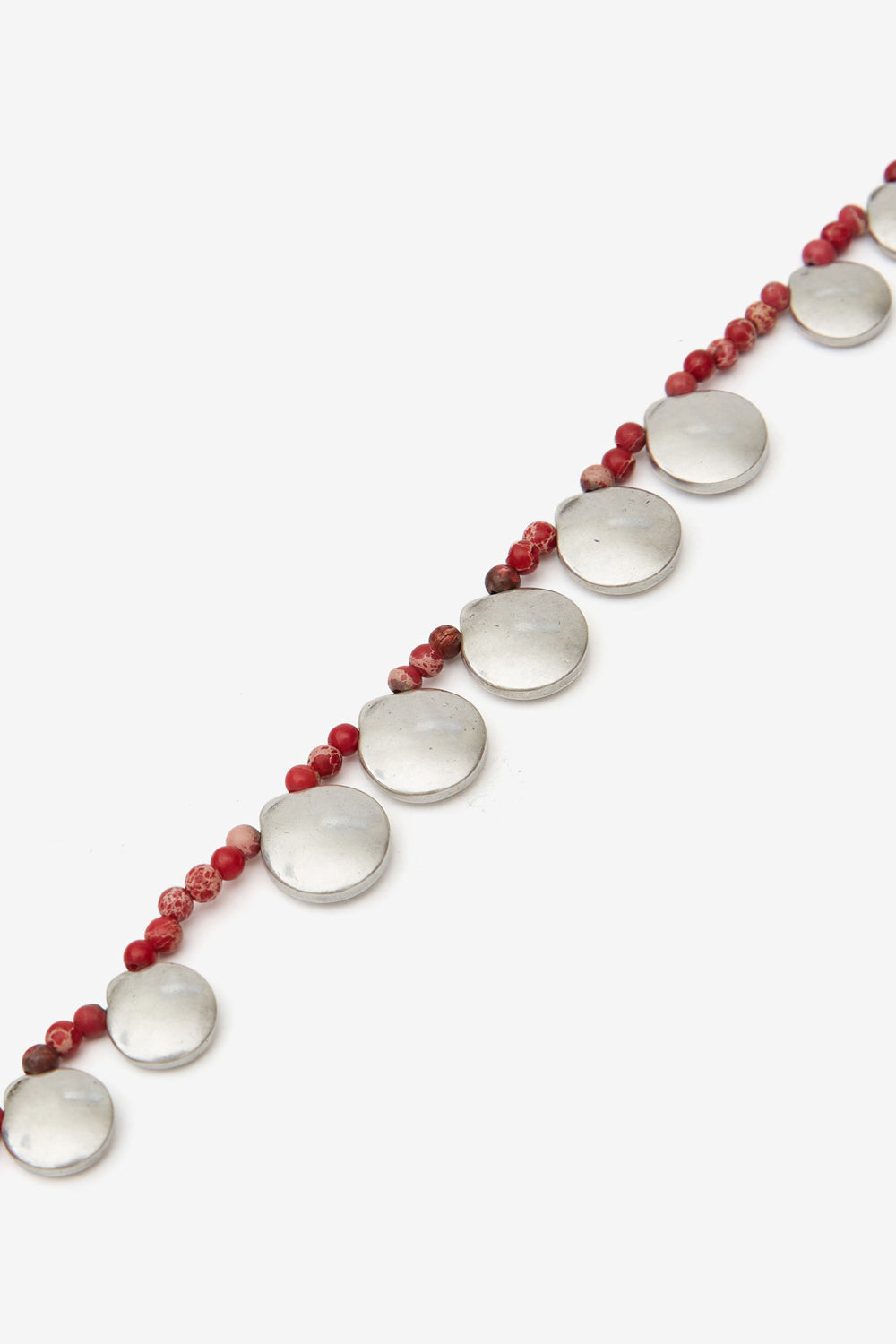 Adriel natural stone and brass necklace - Rio red-silver - Woman - 2