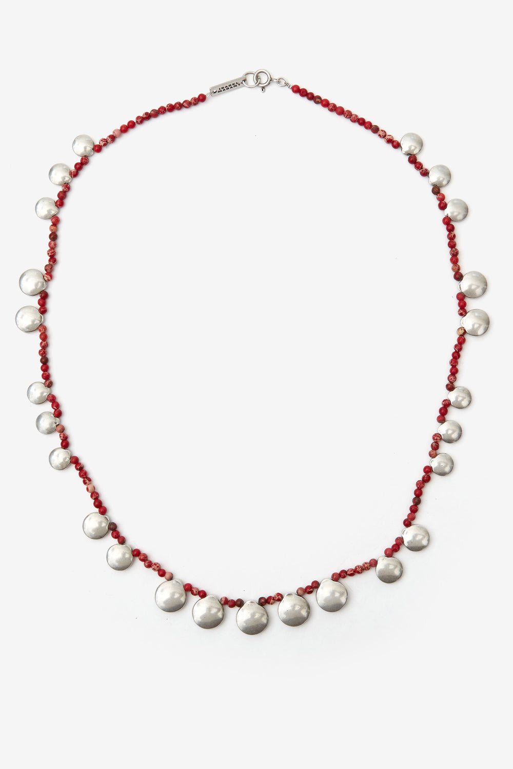 Adriel natural stone and brass necklace - Rio red-silver - Woman - 1