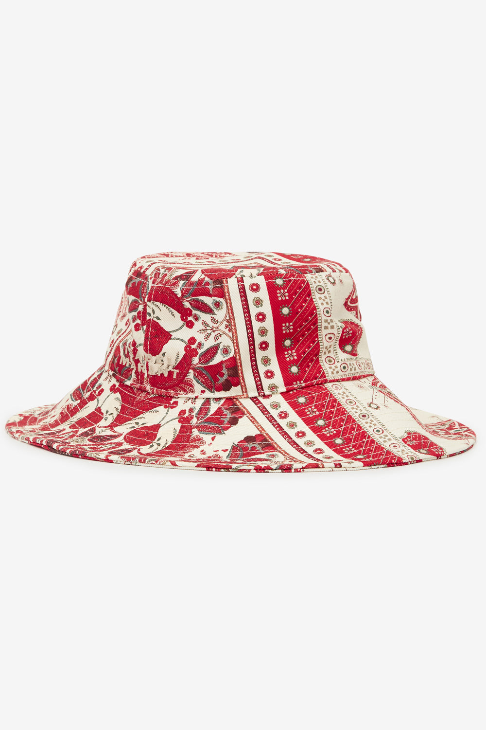 Sombrero delya de algodón estampado motivo bandana - Red and ecru - Woman - 3