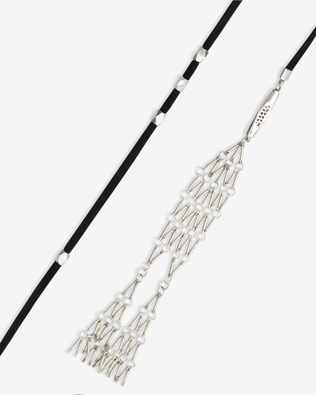 Kachina leather and metal scarf - Black and silver - Woman - 2