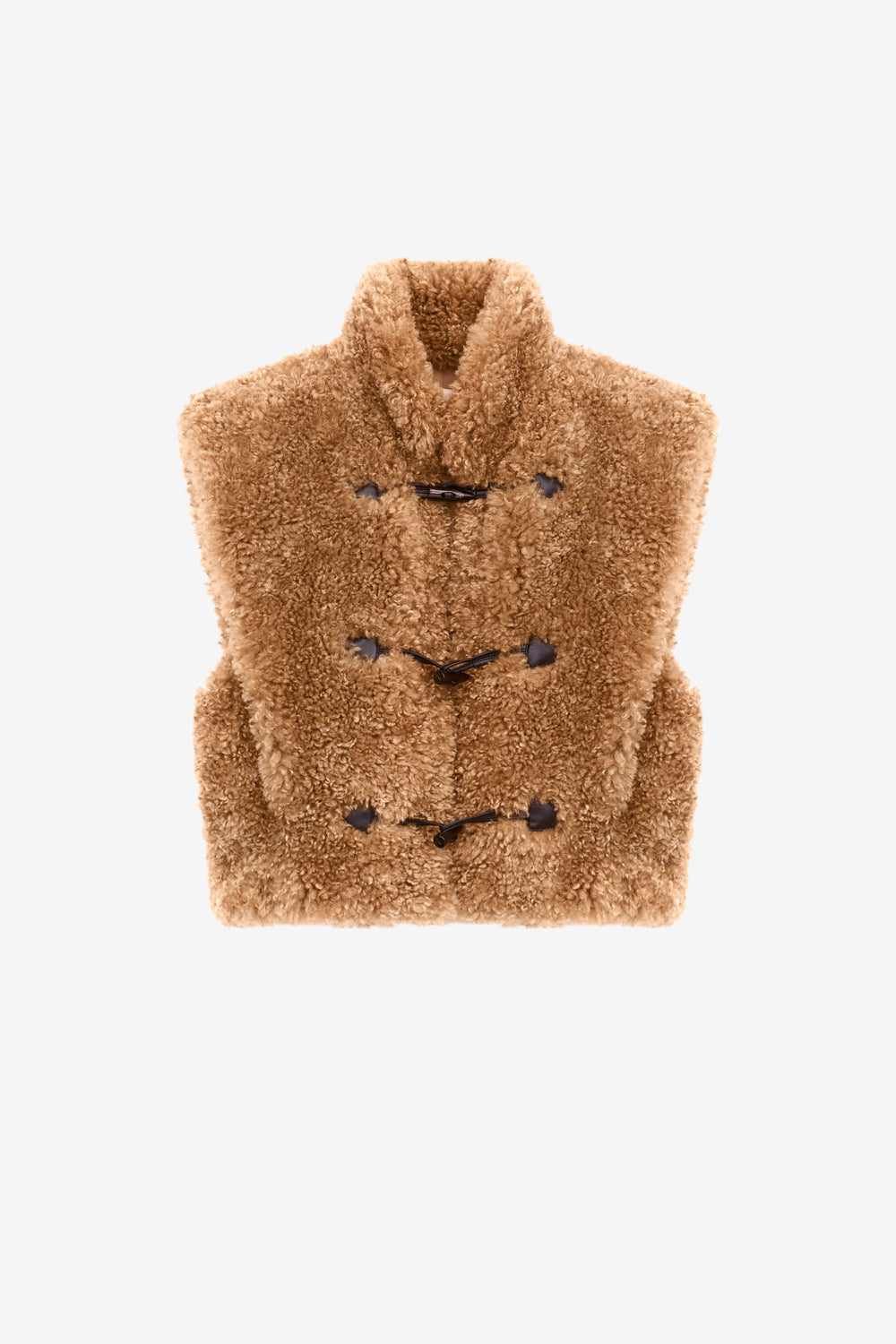 Chaleco corto efecto pelo rizado alisa - Camel - Woman - 1