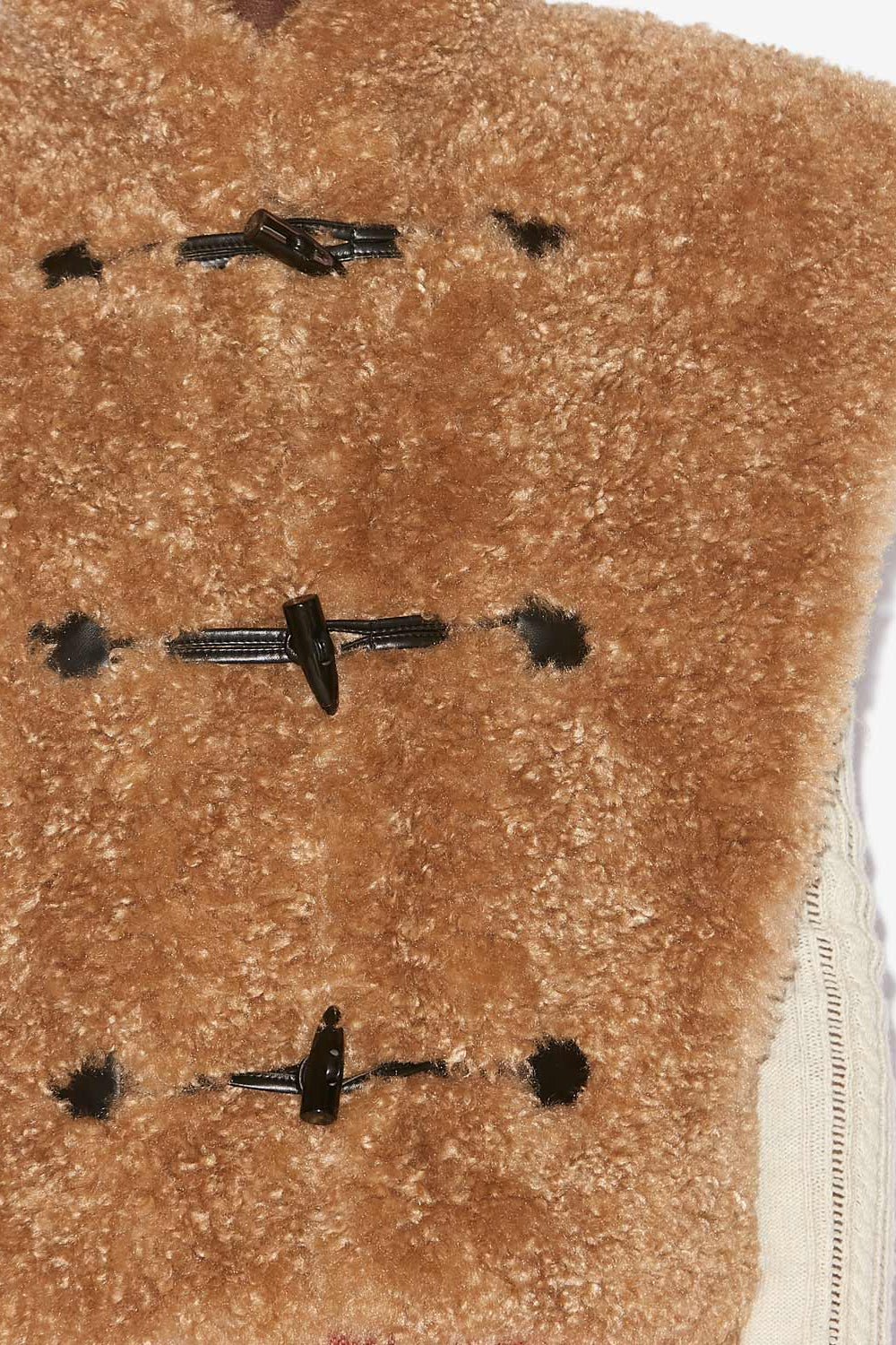 Chaleco corto efecto pelo rizado alisa - Camel - Woman - 3