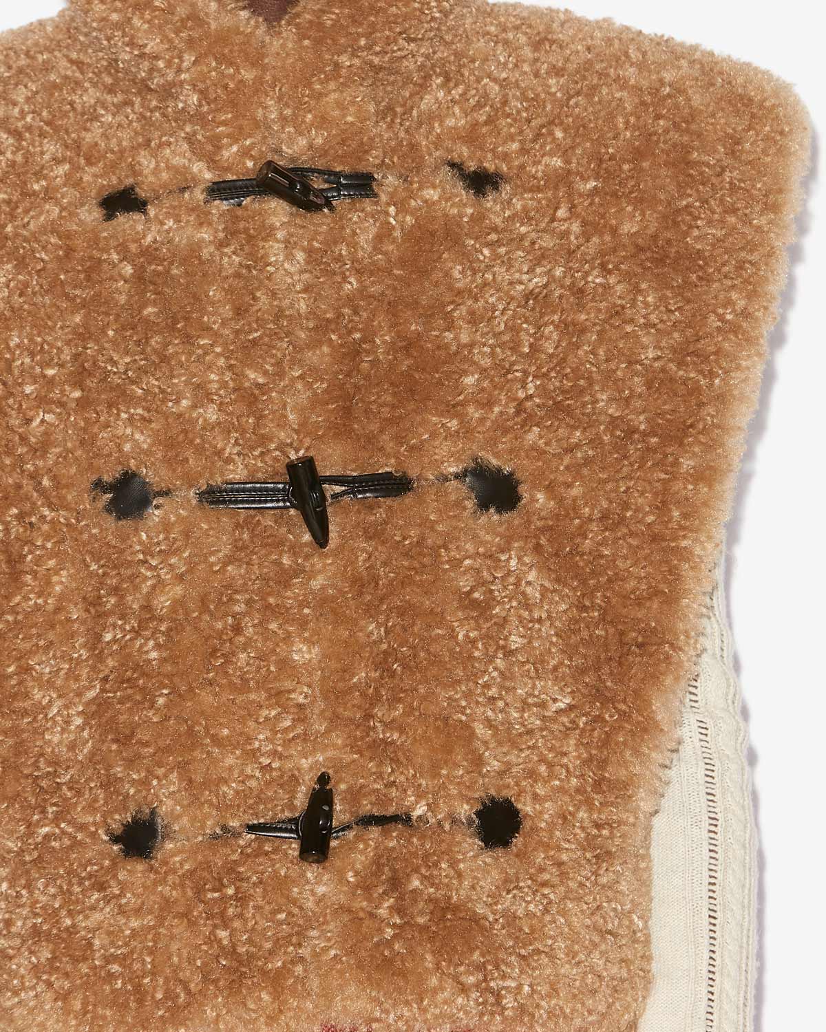 Chaleco corto efecto pelo rizado alisa - Camel - Woman - 2