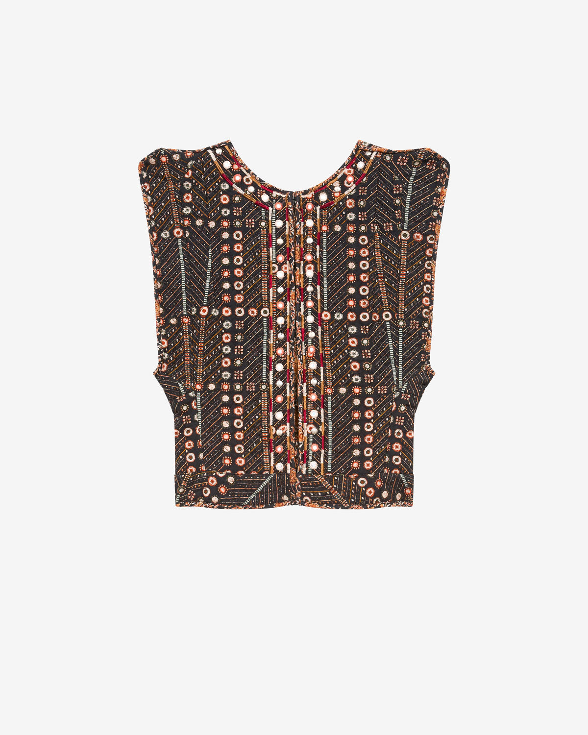 Gilet court cerza en coton imprimé et brodé - Noir délavé - Woman - 5