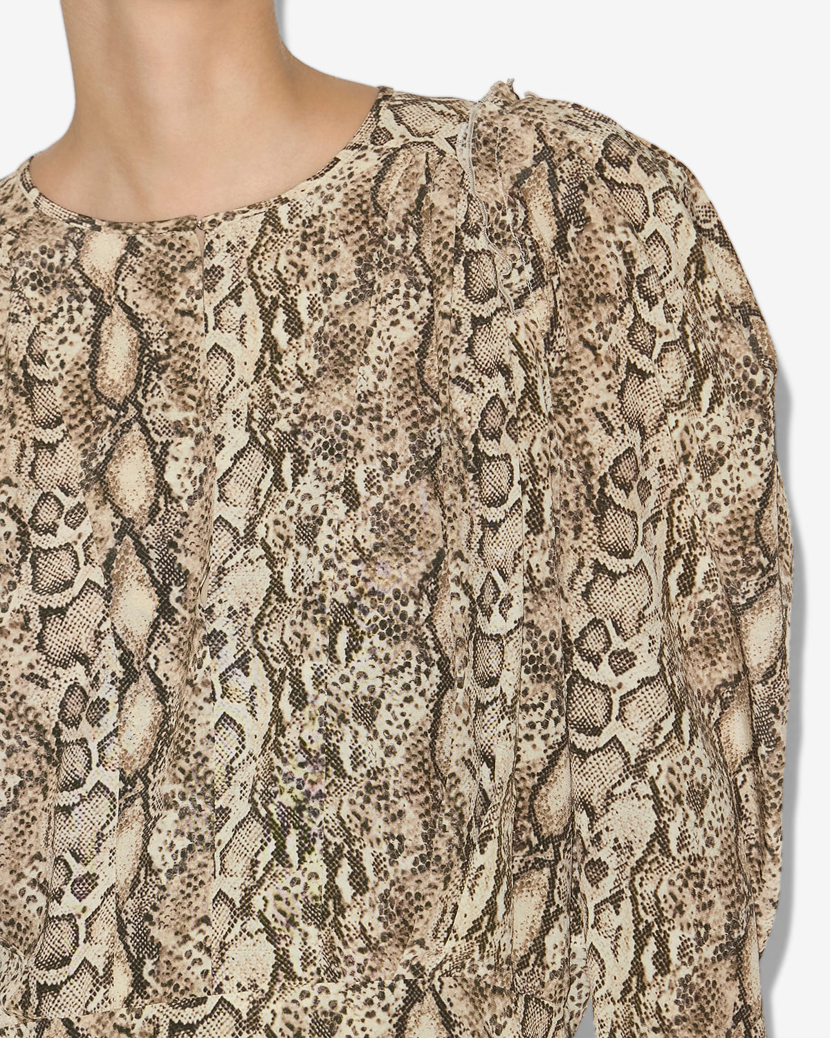 자르가 주름진 실크 프린트 블라우스 - 자연스러운 - Woman - 2